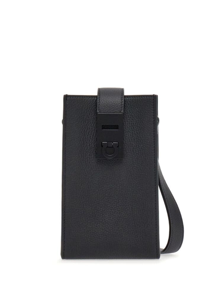 Ferragamo Gancini-buckle leather crossbody bag - Black Cover