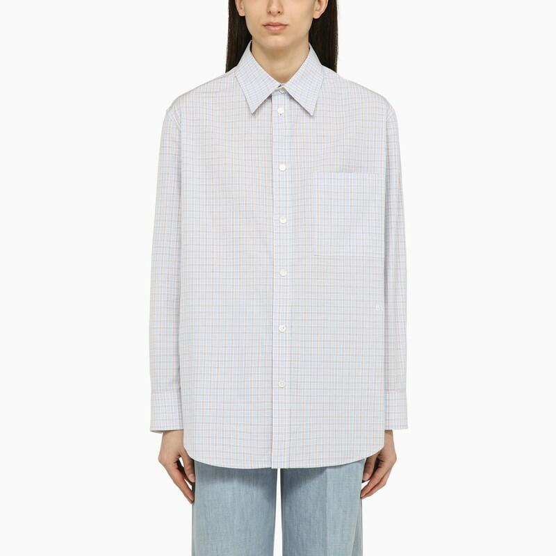 Bottega Veneta Light blue checked cotton shirt Cover