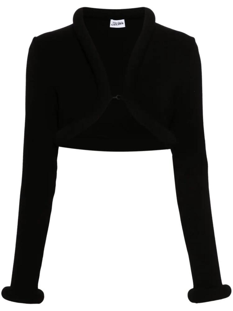 Jean Paul Gaultier padded-trim cropped cardigan - Black Cover