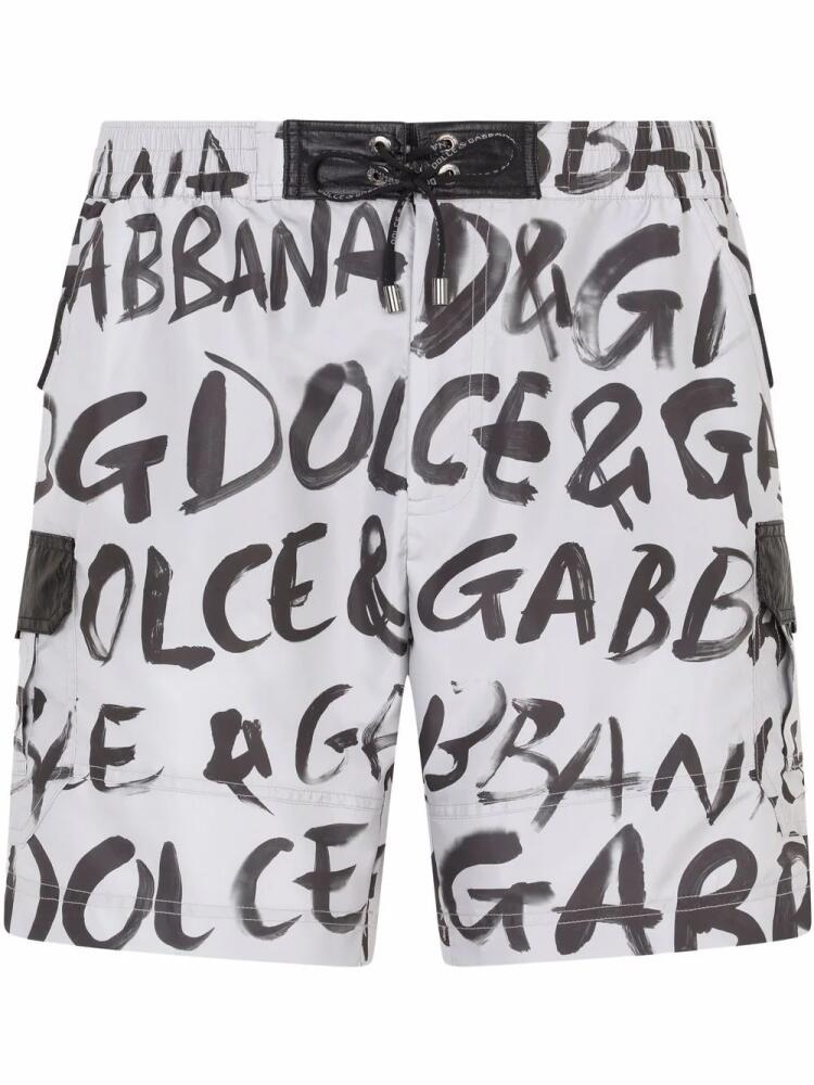 Dolce & Gabbana logo-print swimming shorts - Grey Cover