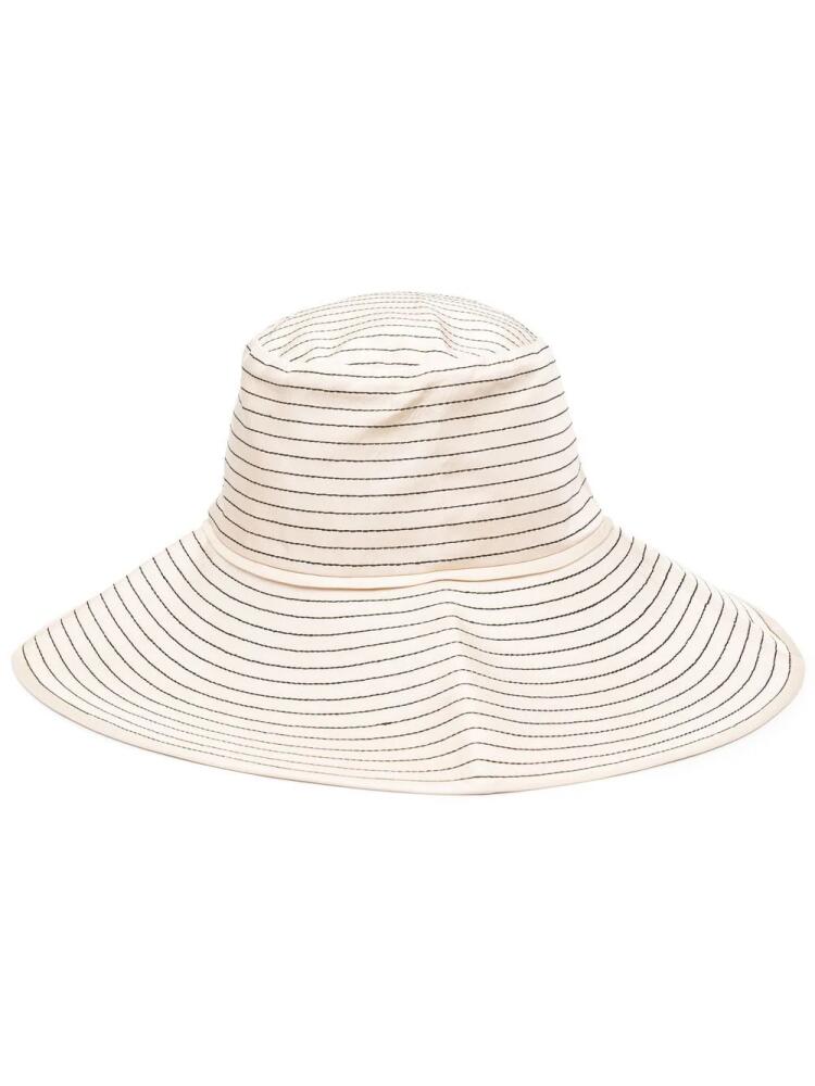 TOTEME striped-embroidered sun hat - Neutrals Cover