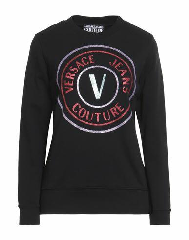 Versace Jeans Couture Woman Sweatshirt Black Cotton, Elastane Cover