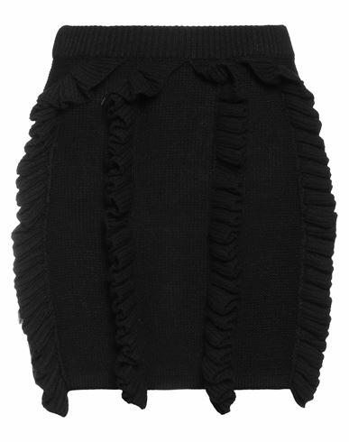 Jijil Woman Mini skirt Black Acrylic, Virgin Wool Cover