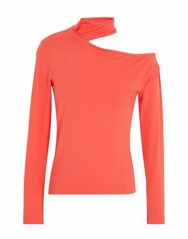 8 By Yoox Viscose Cut-out L/sleeve Top Woman T-shirt Coral Viscose, Elastane Cover