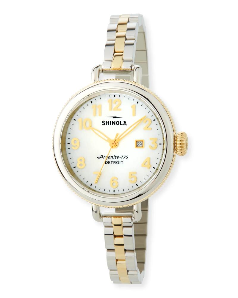 Shinola 34mm The Birdy Two-Tone Bracelet Watch Cover