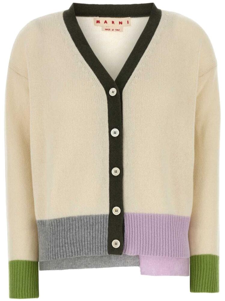 Marni logo-embroidered cardigan - Neutrals Cover