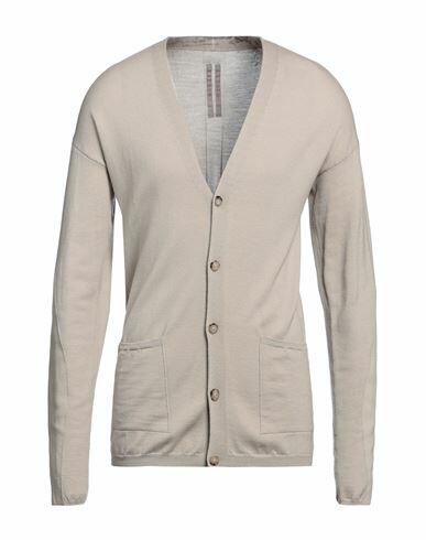 Rick Owens Man Cardigan Beige Virgin Wool, Cotton Cover