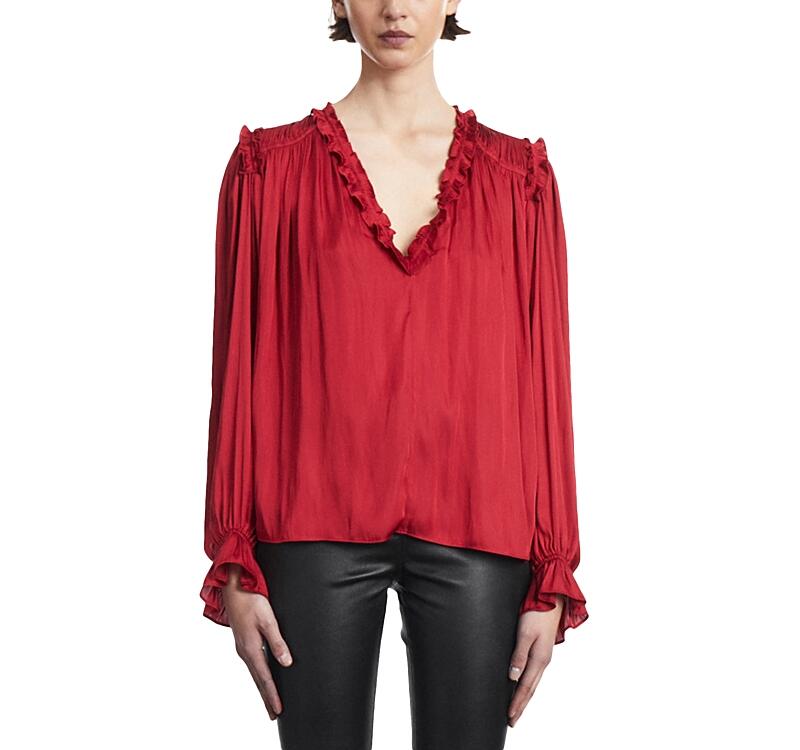 The Kooples Solid V Neck Blouse Cover