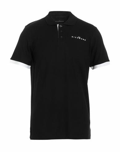 John Richmond Man Polo shirt Black Cotton Cover