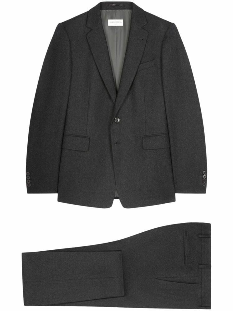 DRIES VAN NOTEN Wool Flannel Suit - Grey Cover