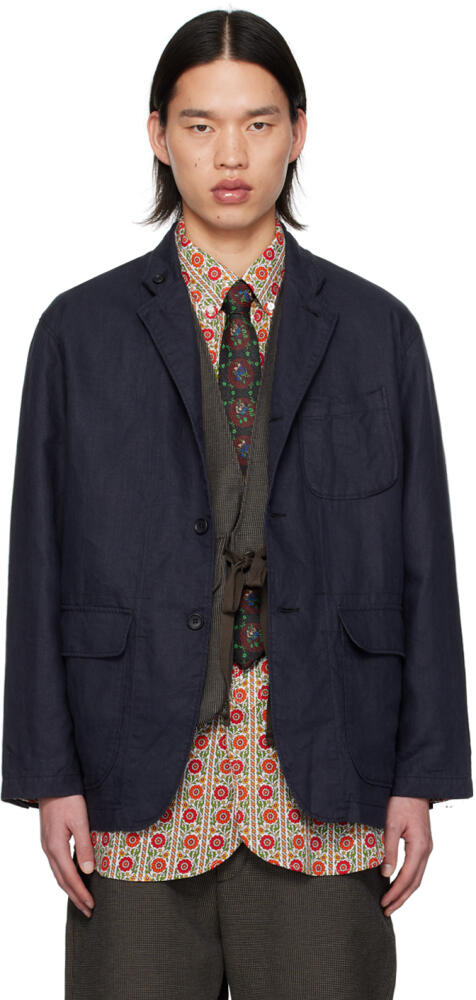 Engineered Garments Navy Single-Breasted Blazer Cover