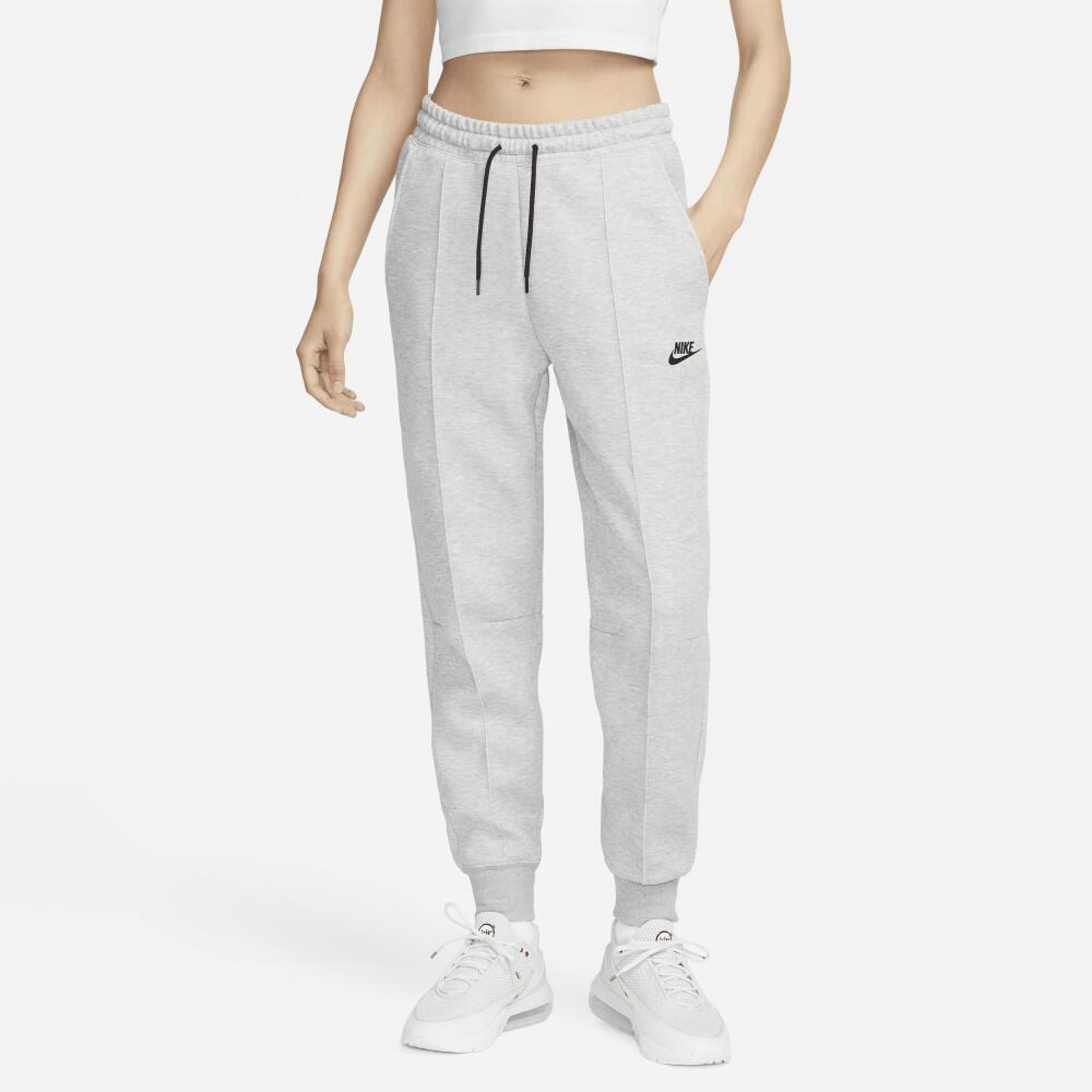 Women's Nike Sportswear Tech Fleece Mid-Rise Jogger Pants in Grey Cover