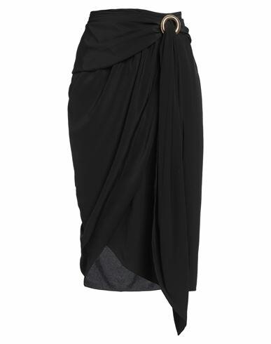 Lanvin Woman Midi skirt Black Silk, Zamak Cover