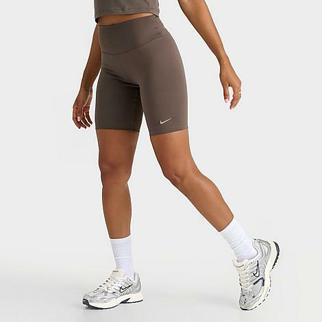 Nike Women's One Dri-FIT GLS High-Rise Biker Shorts in Brown/Ironstone Cover