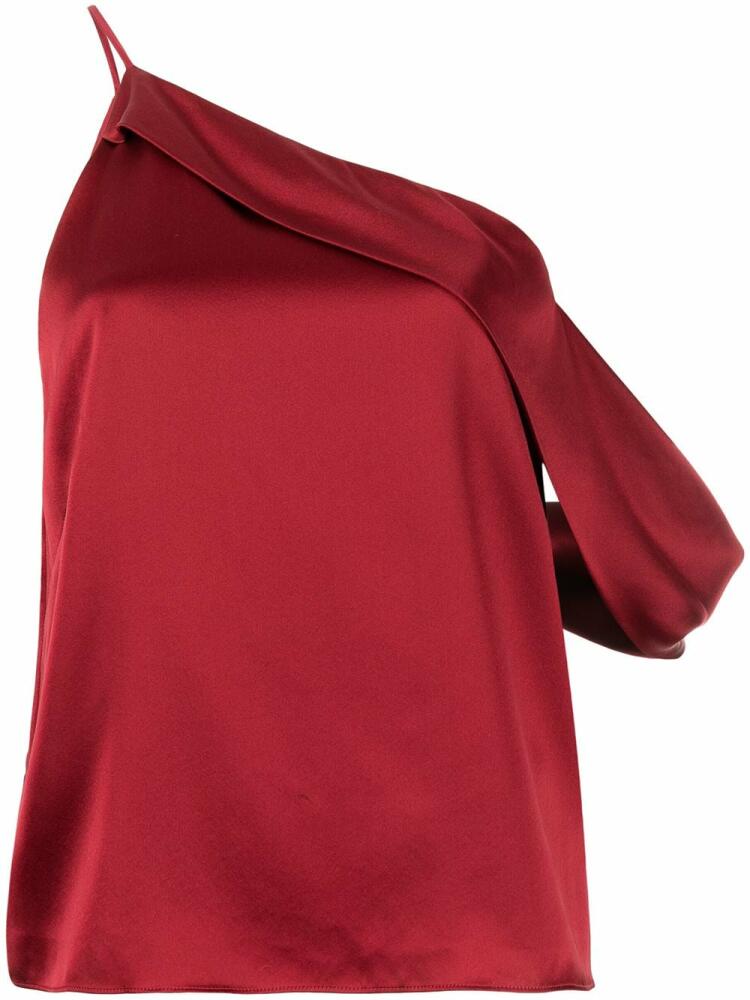 Michelle Mason draped cowl asymmetrical top - Red Cover