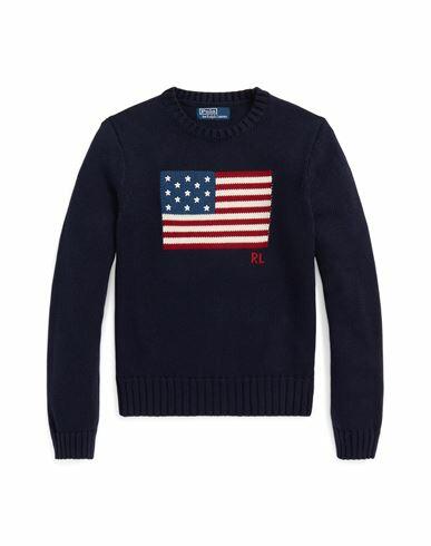 Polo Ralph Lauren Flag Cotton Crewneck Sweater Woman Sweater Navy blue Cotton Cover