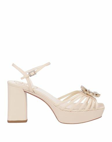 Roger Vivier Woman Sandals Beige Leather Cover