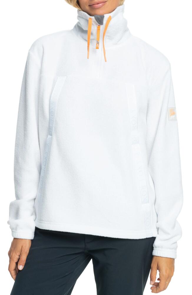 Roxy Chloe Kim Quarter Zip Fleece Layer in Bright White Cover