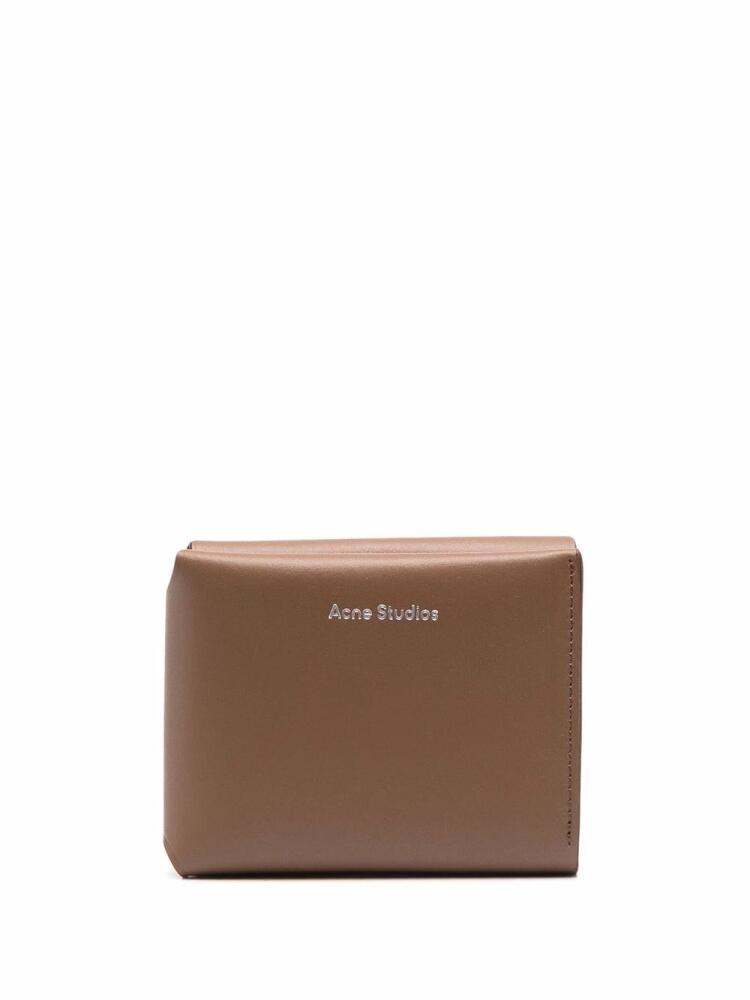 Acne Studios grained-effect trifold wallet - Brown Cover