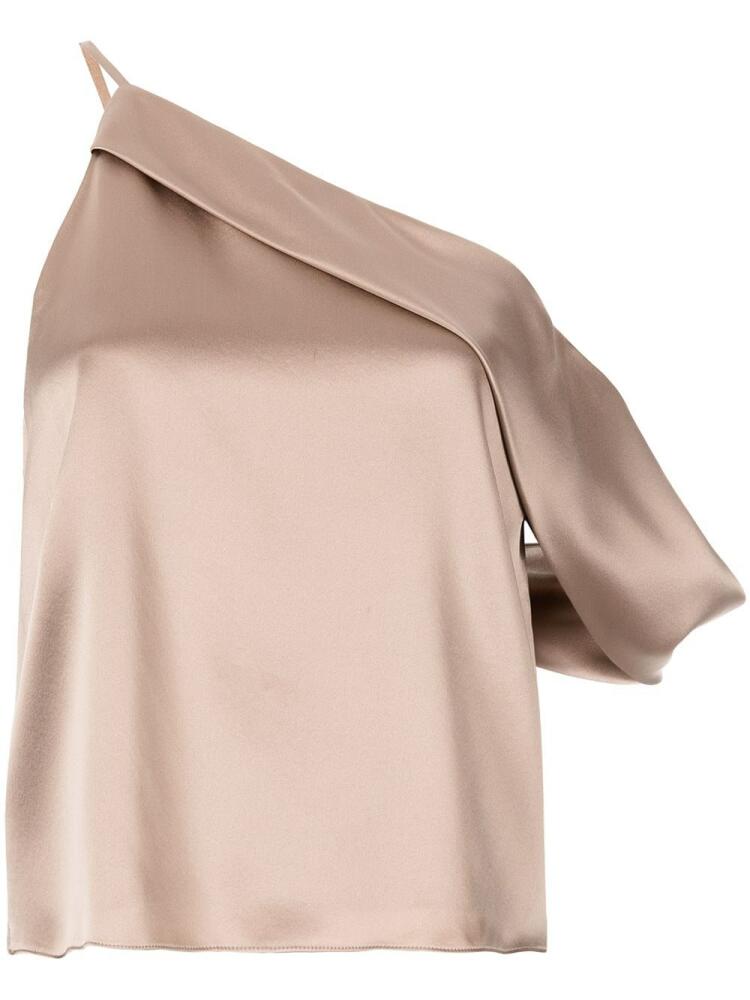 Michelle Mason draped cowl asymmetrical top - Neutrals Cover