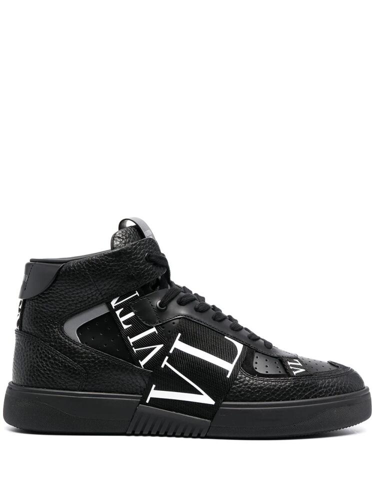 Valentino Garavani VL7N mid-top leather sneakers - Black Cover