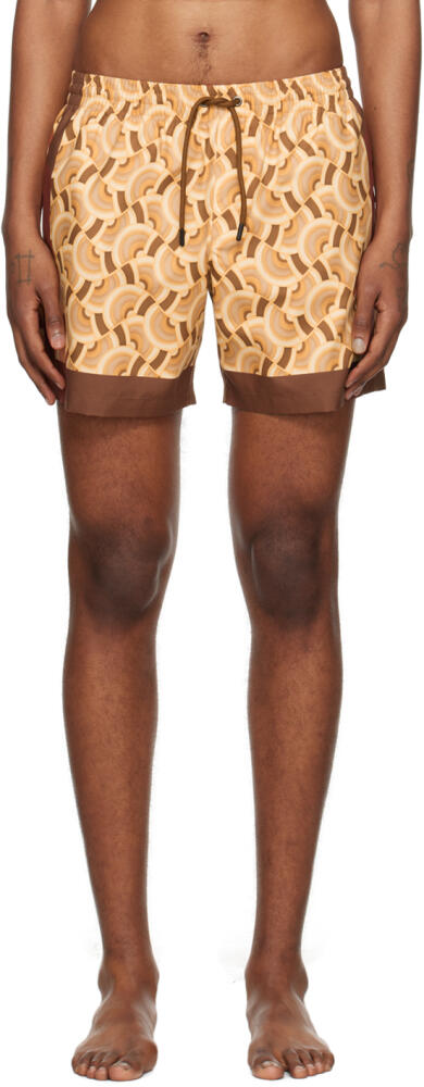 Dries Van Noten Yellow Printed Swim Shorts Cover