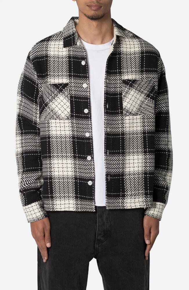 mnml Plaid Classic Flannel Button-Up Shirt in Black Cover