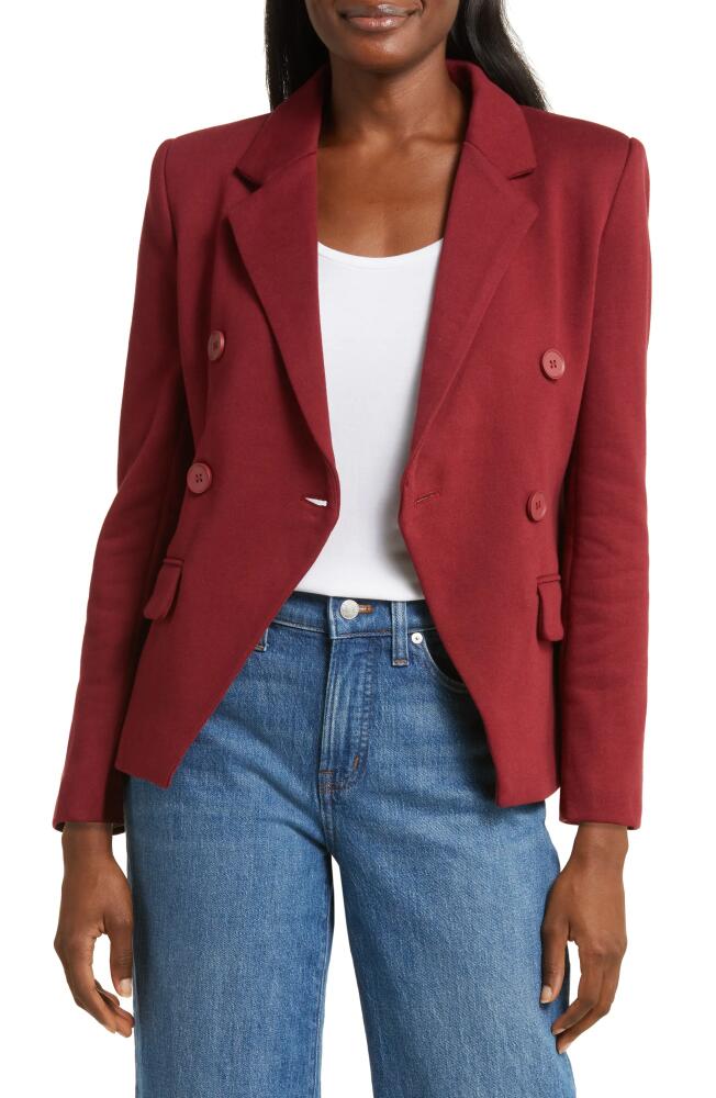 GIBSONLOOK Double Breasted Cotton Blend Blazer in Cabernet Cover