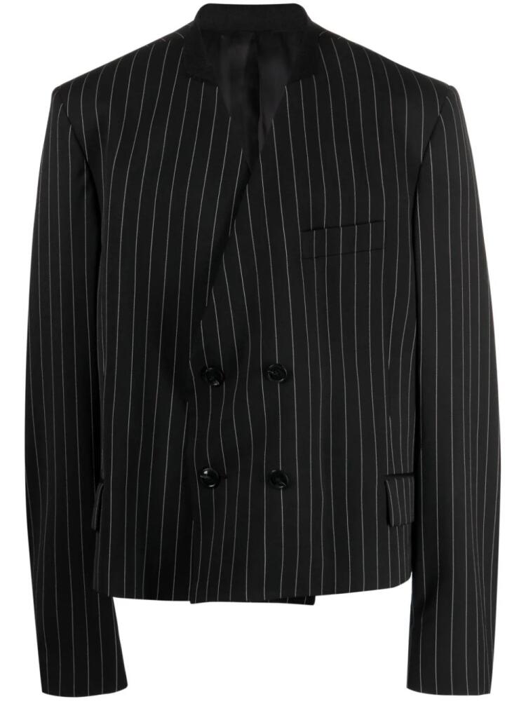 Martine Rose pinstriped wool-blend blazer - Black Cover