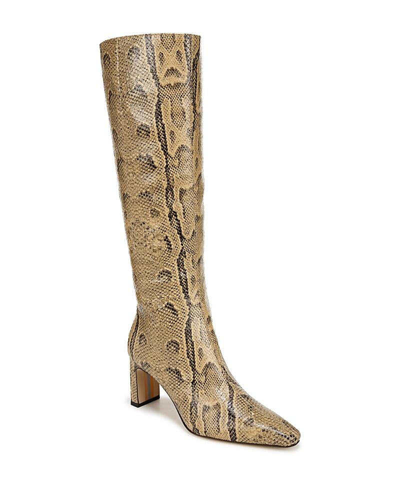 Sam Edelman Women's Sylvia 2 Pointed Toe Embossed Mid Heel Tall Boots Cover