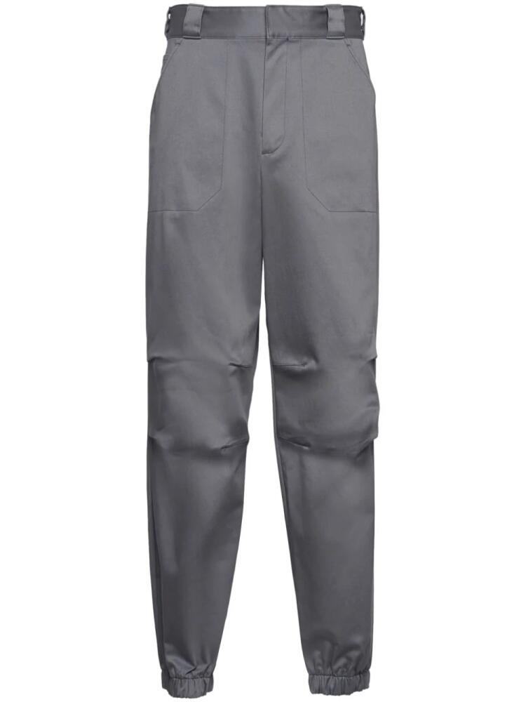 Prada triangle-logo straight-leg trousers - Grey Cover