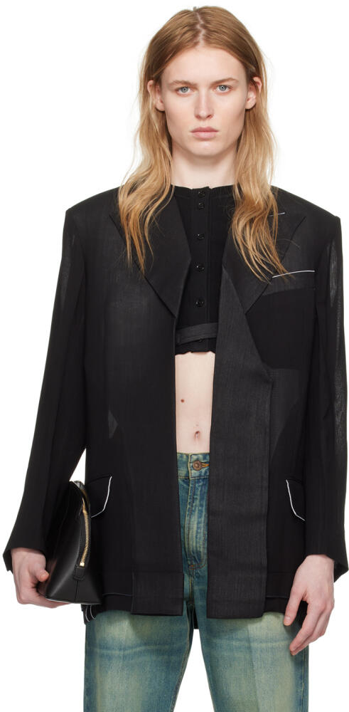 Victoria Beckham Black Fold Detail Blazer Cover