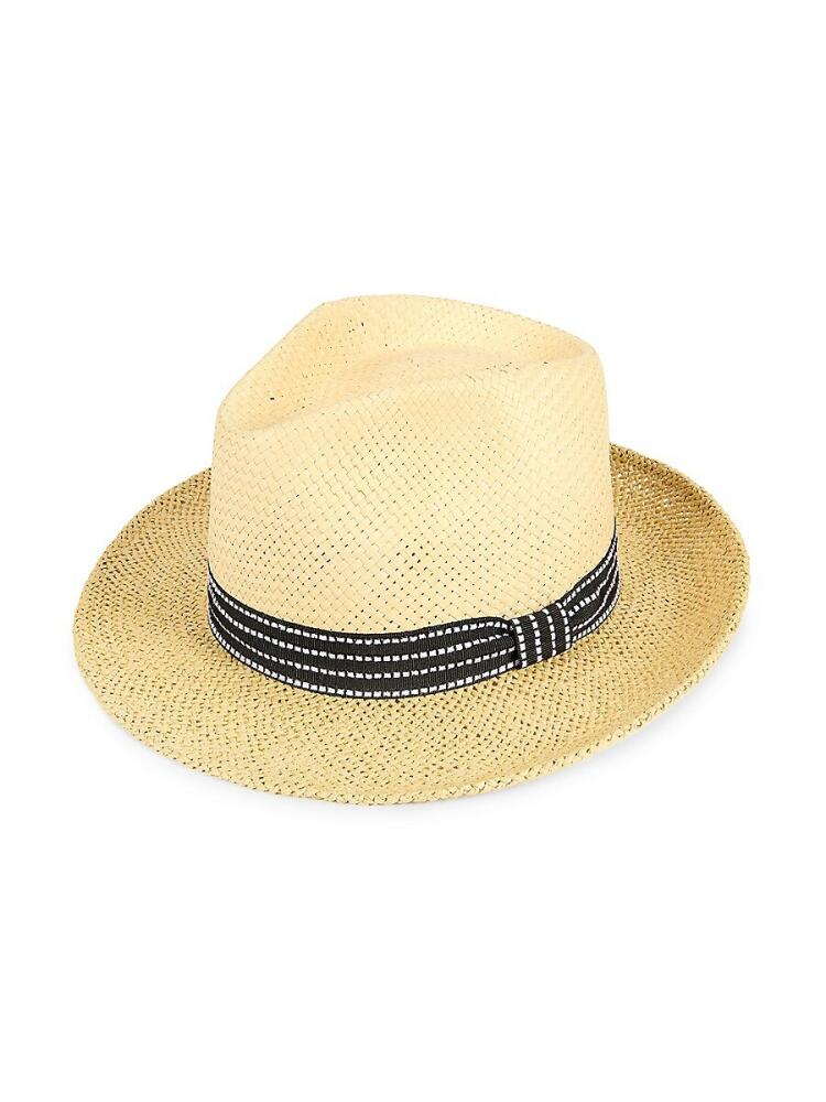 Saks Fifth Avenue Made in Italy Men's Woven Fedora - Natural Cover