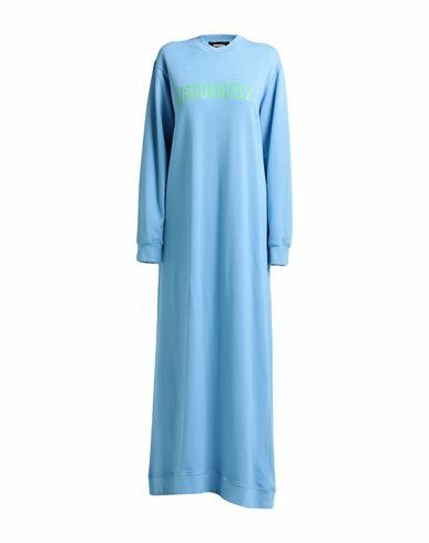 Dsquared2 Woman Maxi dress Light blue Cotton, Elastane Cover