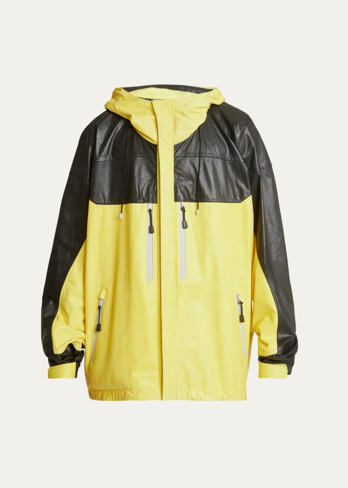 Givenchy Men's Oversized Colorblock Leather Anorak Cover