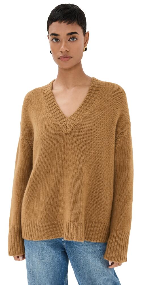 Sablyn Nylah Boyfriend Cashmere V-Neck Sweater Matte Gold Cover