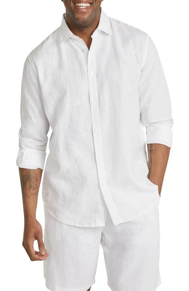 Johnny Bigg Resort Relaxed Fit Linen Button-Up Shirt in White Cover