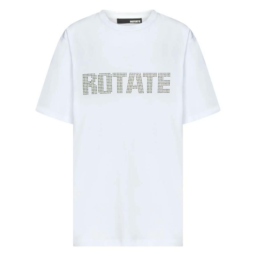 Rotate Rhinestone Logo Aster Cotton T-Shirt Cover