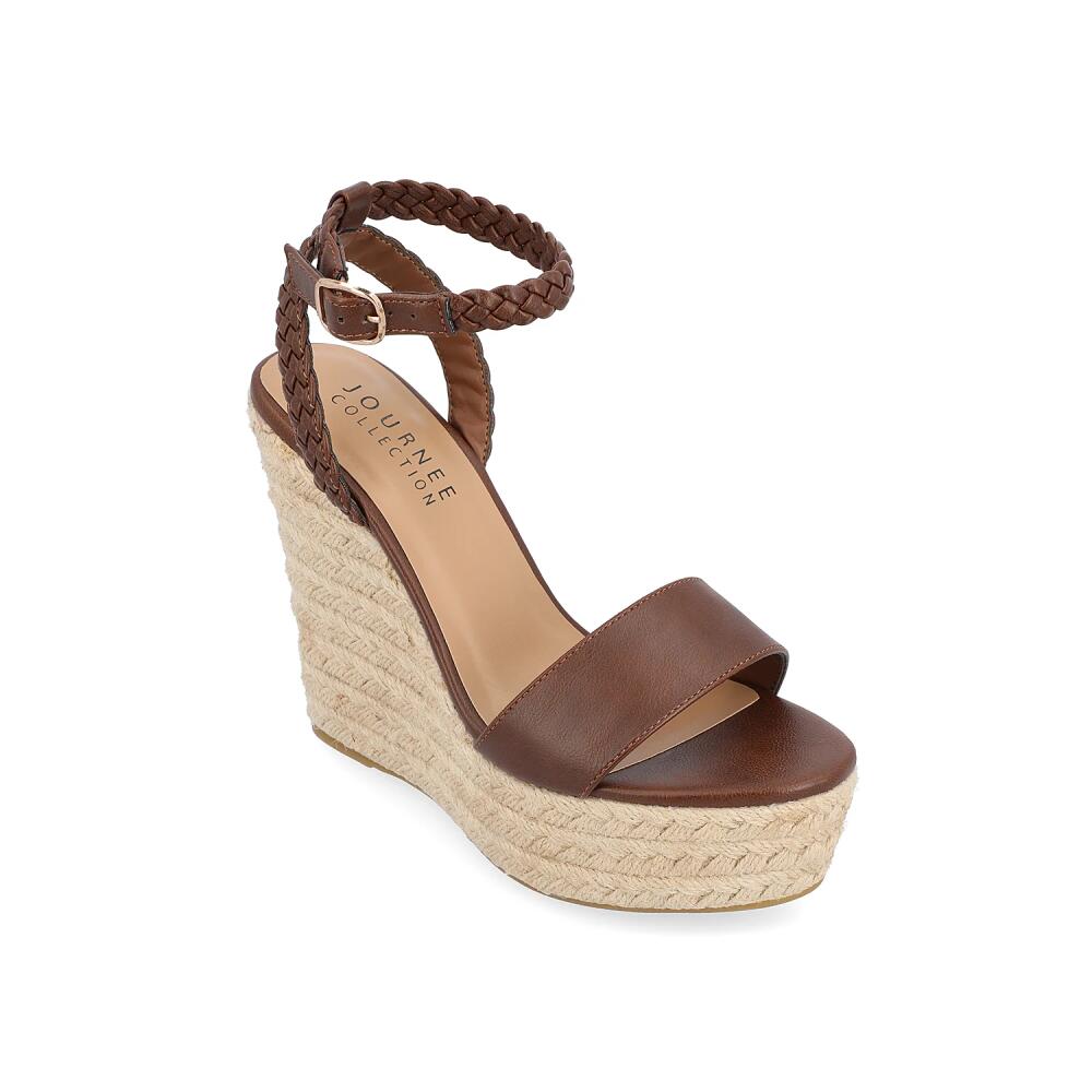 Journee Collection Andiah Espadrille Wedge Sandal | Women's | Dark Brown Cover