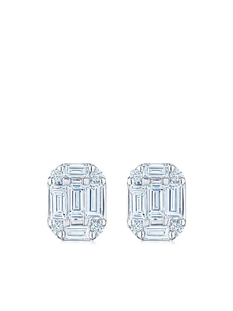 KWIAT 18kt white gold diamond Starburst stud earrings - Silver Cover