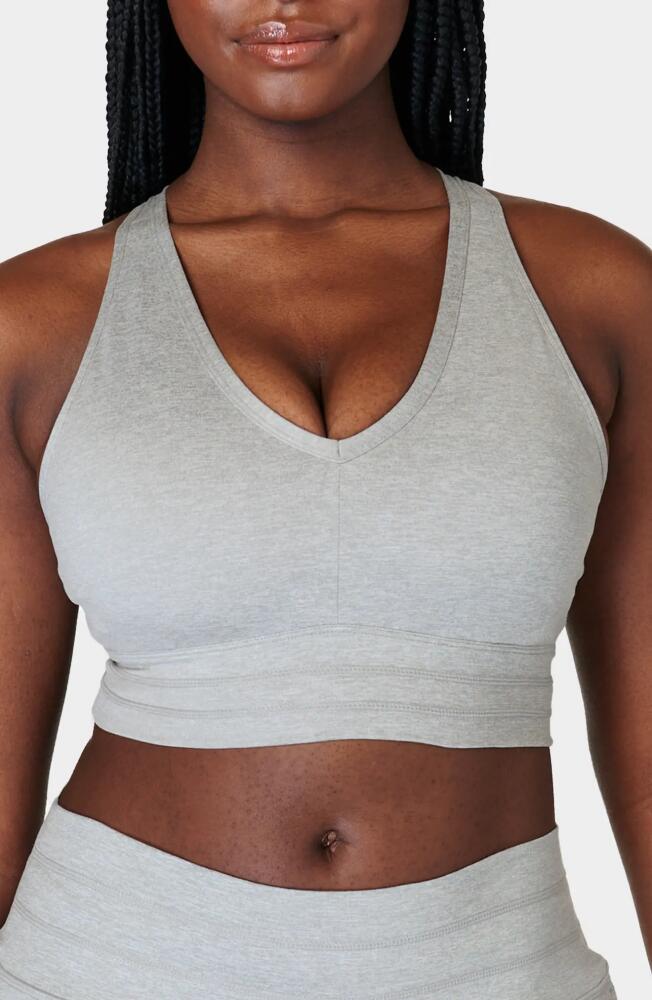 Sweaty Betty Gaia Yoga Sports Bra in Light Grey Marl Cover