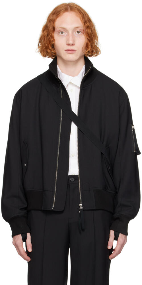 Helmut Lang Black Seatbelt Bomber Jacket Cover