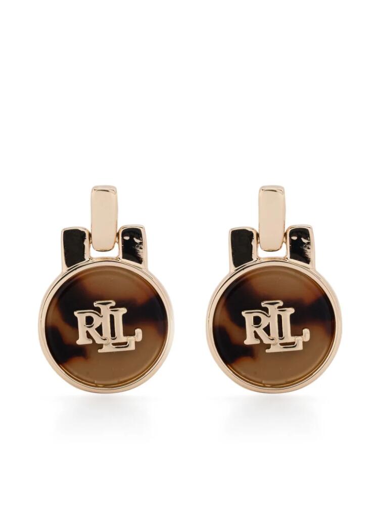 Lauren Ralph Lauren tortoiseshell logo earrings - Gold Cover