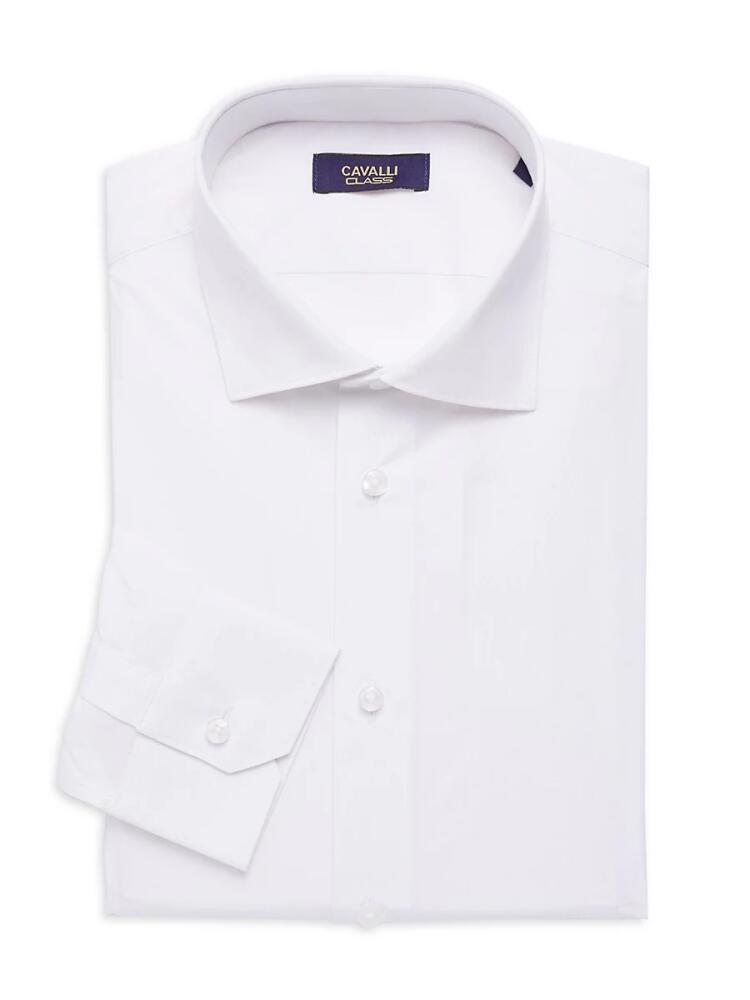 Cavalli Class by Roberto Cavalli Men's Comfort Fit Dress Shirt - White Cover