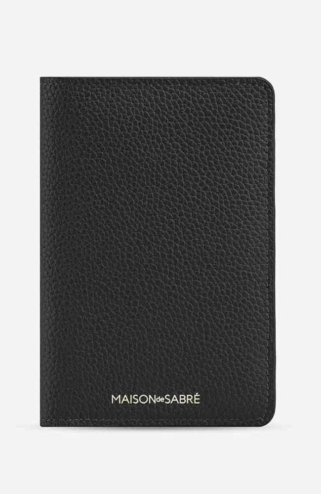 MAISON de SABRÉ Leather Passport Holder in Black Caviar Cover