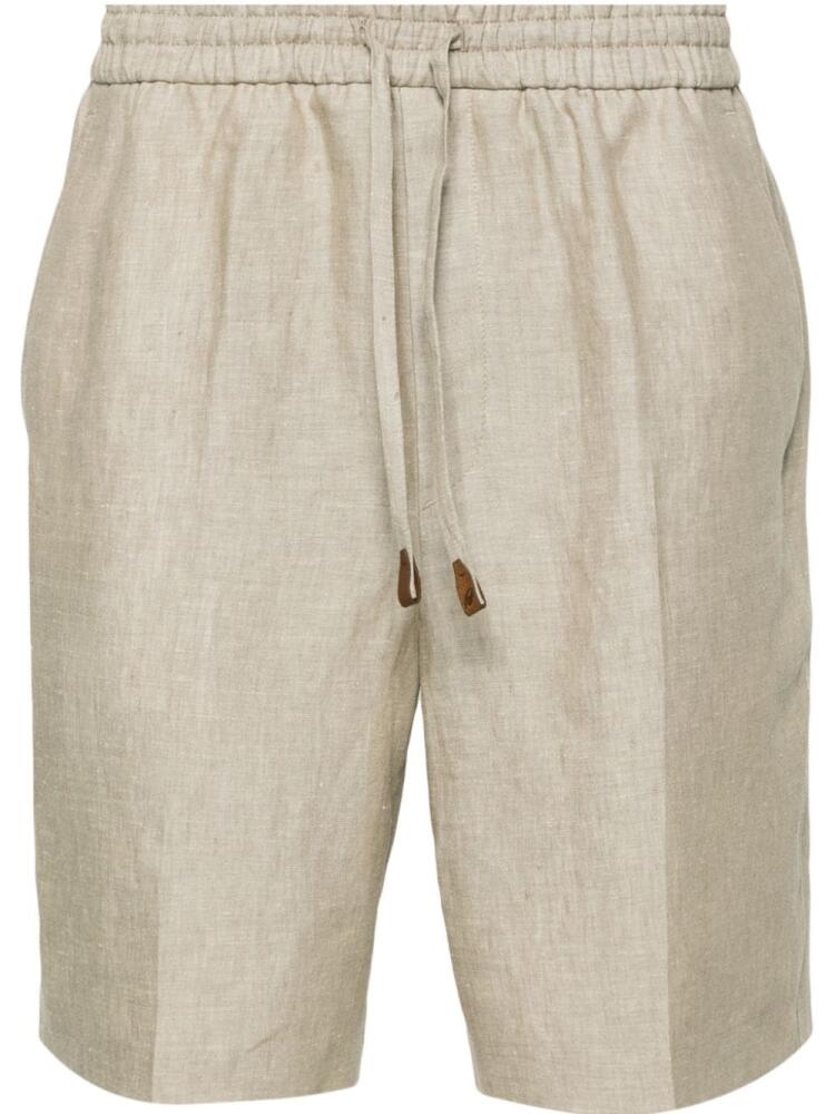 Brioni mid-rise linen bermuda shorts - Neutrals Cover