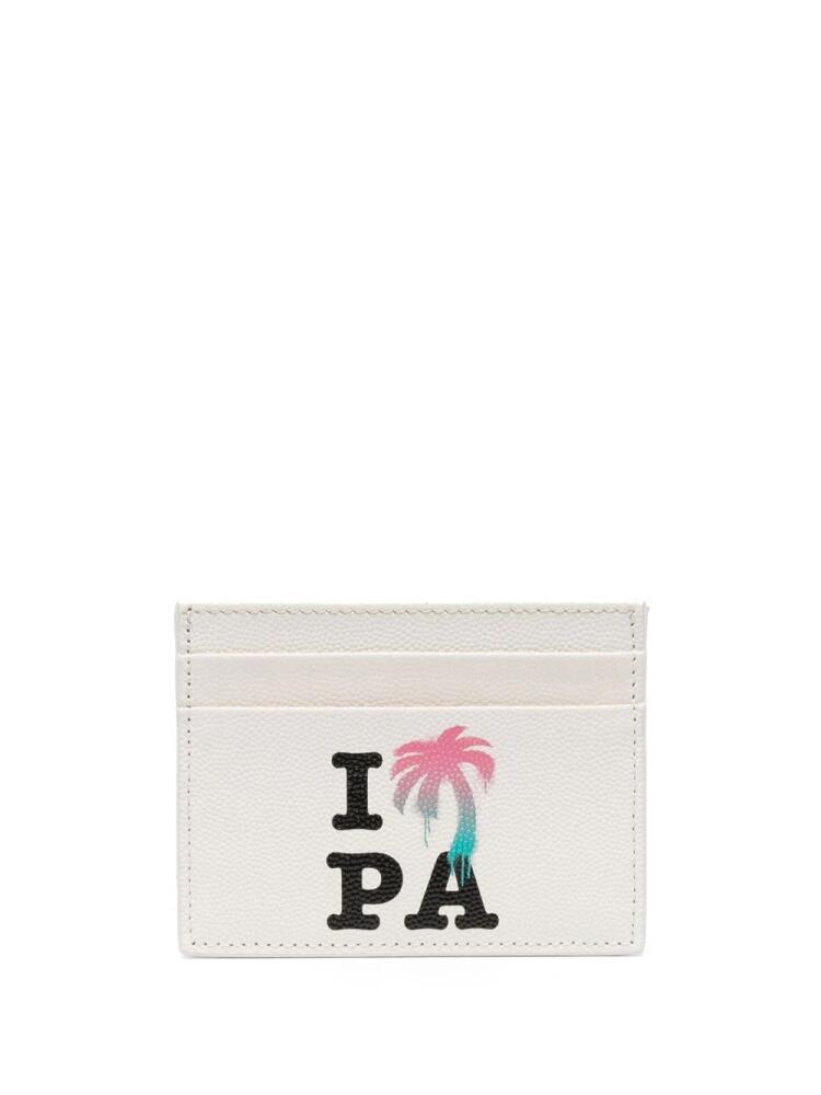 Palm Angels I Love PA leather cardholder - White Cover