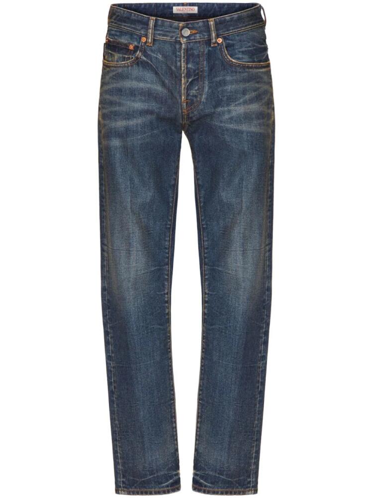 Valentino Garavani V-detail straight-leg jeans - Blue Cover