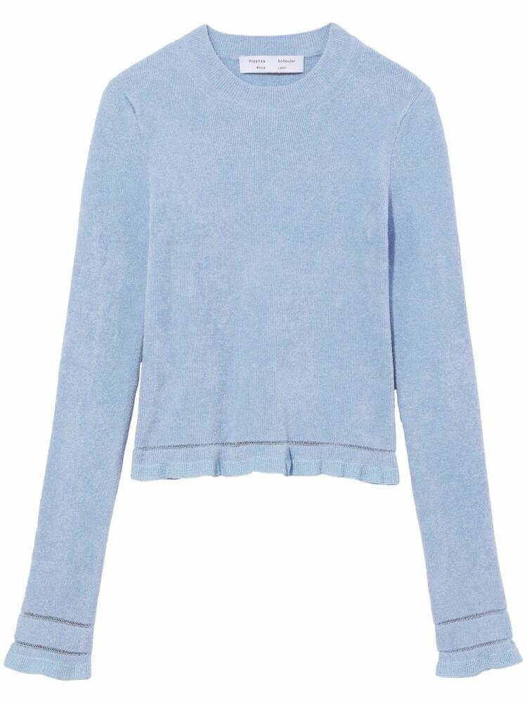 Proenza Schouler White Label cropped chenille jumper - Blue Cover