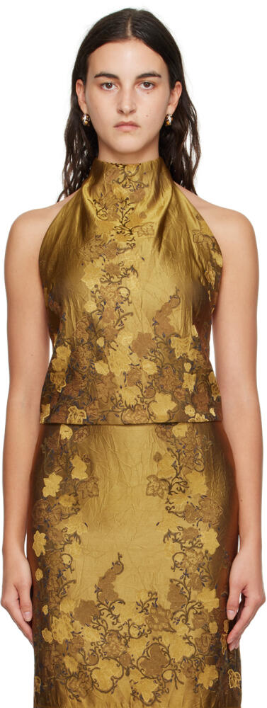 Dries Van Noten Brown Wrap Tank Top Cover